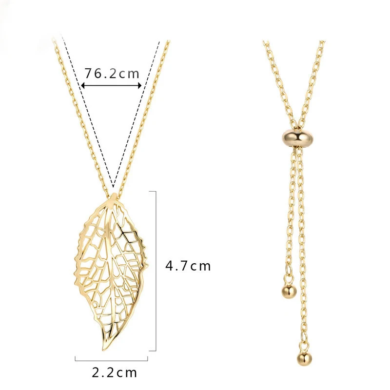 

New fashion female hollow leaf necklace for women personality simple golden pendant necklace girlfriend gift necklace jewelry