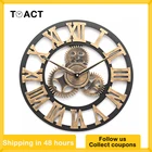 Европейские настенные часы 3d в стиле ретро, простые декоративные Роскошные художественные большие деревянные винтажные большие настенные часы ручной работы для подарка