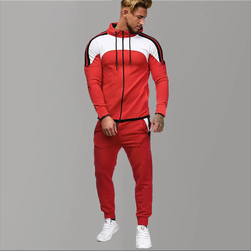 5XL белые мужские спортивные костюмы из двух частей, толстовки, Мужская одежда, брендовый спортивный костюм для мужчин, спортивные комплекты, лоскутные толстовки, спортивная одежда