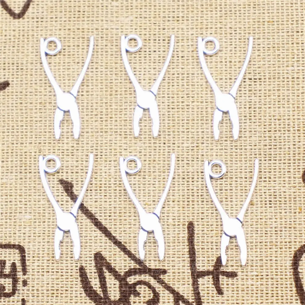 

Аксессуары для ювелирных изделий, тиски, подвески, античное серебро, 90 шт. 23x12 мм