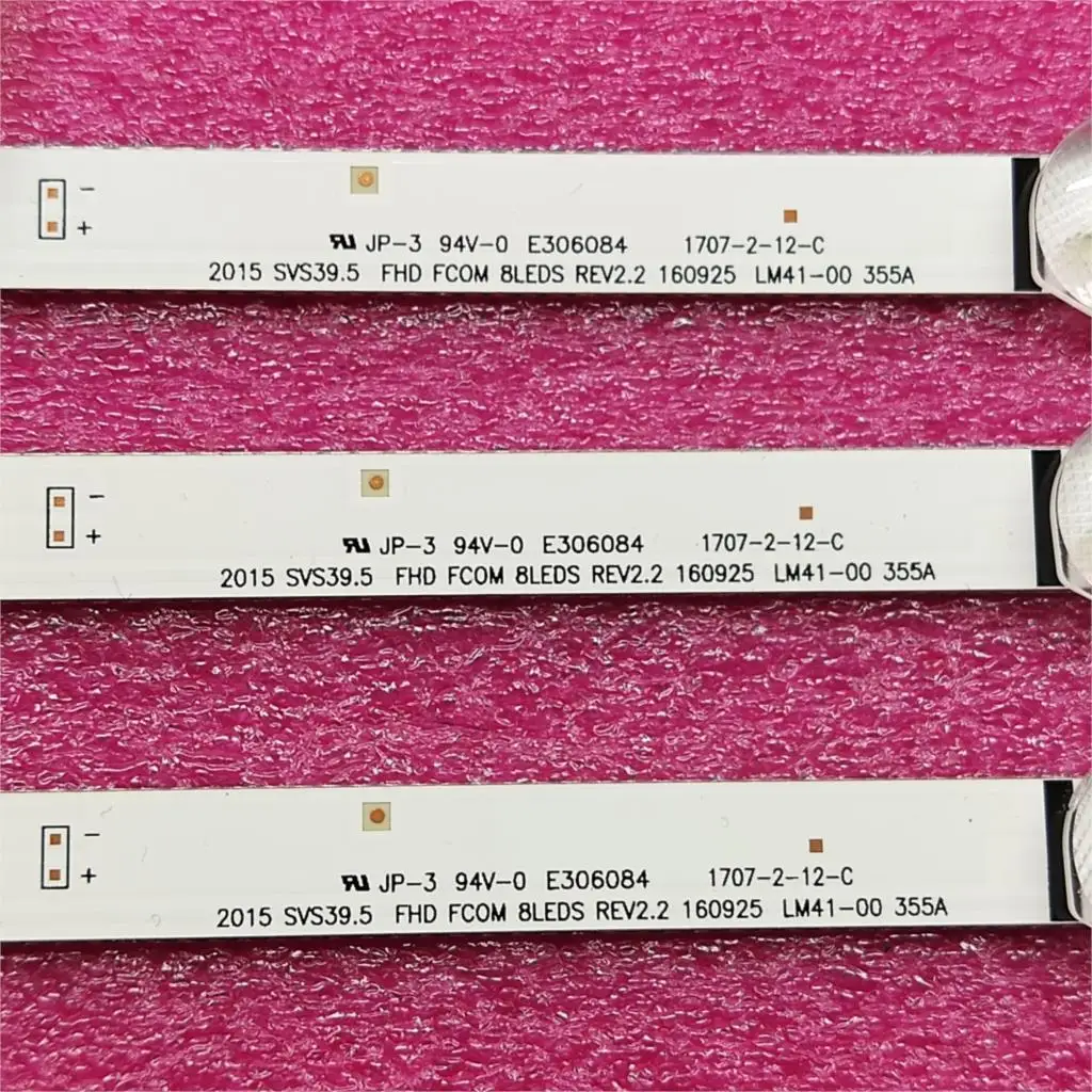 Фото Светодиодная лента для подсветки Samsung UE40J5200AW, UE40J5200 V5DN-395SM0-R2 R3 BN96-37622A LM41-00355A 00121X 2015 SVS39.5 FCOM, 3 шт. №4