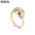 Кольцо женское BeBella, в виде змеи, с кристаллами Сваровски