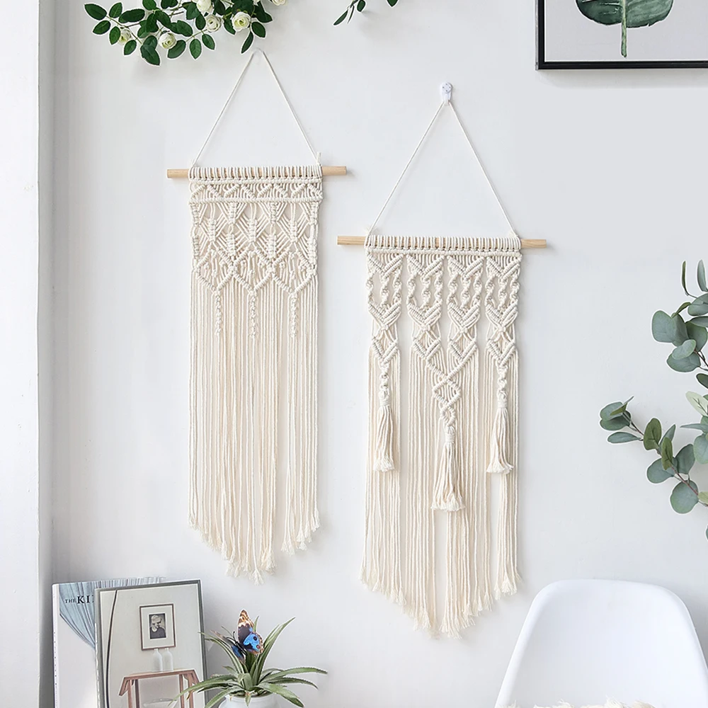 Aesthetic  Macrame Wall Hanging Tapestry  Boho Home Decor Christmas For  Living Room Decoration Bedroom Decorative Fireplace