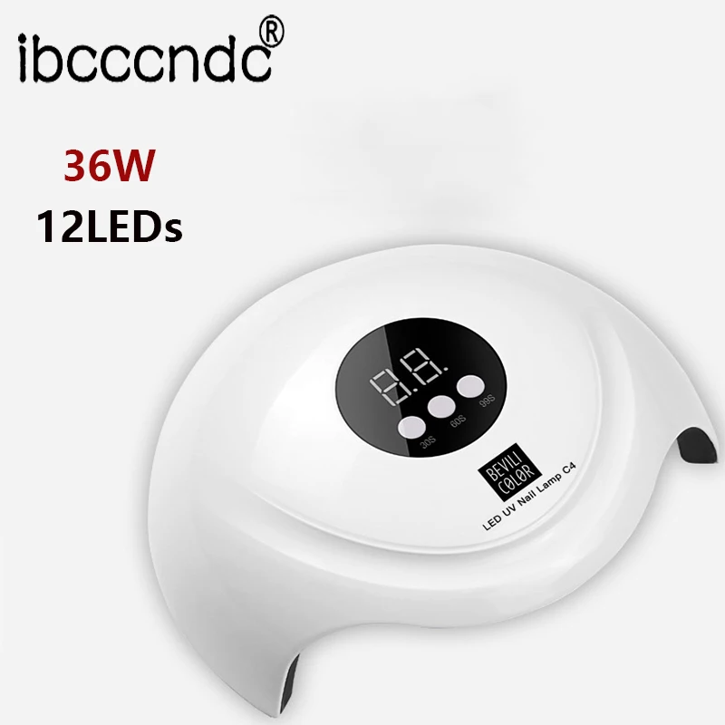 Лампа для маникюра Ibcccndc 36 Вт 12 Светодиодный УФ лампа сушки ногтей USB