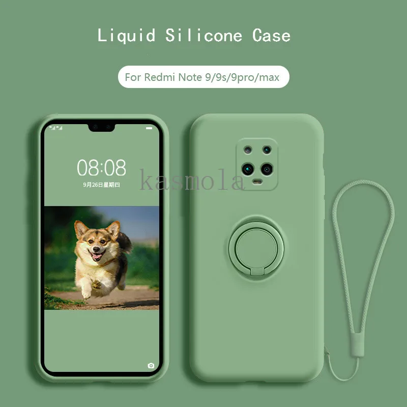 Жидкий силиконовый чехол для Xiaomi Redmi Note 9 9s pro max чехол-подставка с