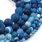 1 нитьлот 4 6 8 10 12 мм синий матовый натуральный камень зеркальные круглые бусины россыпью для самодельных браслетов ювелирных изделий принадлежности для изготовления