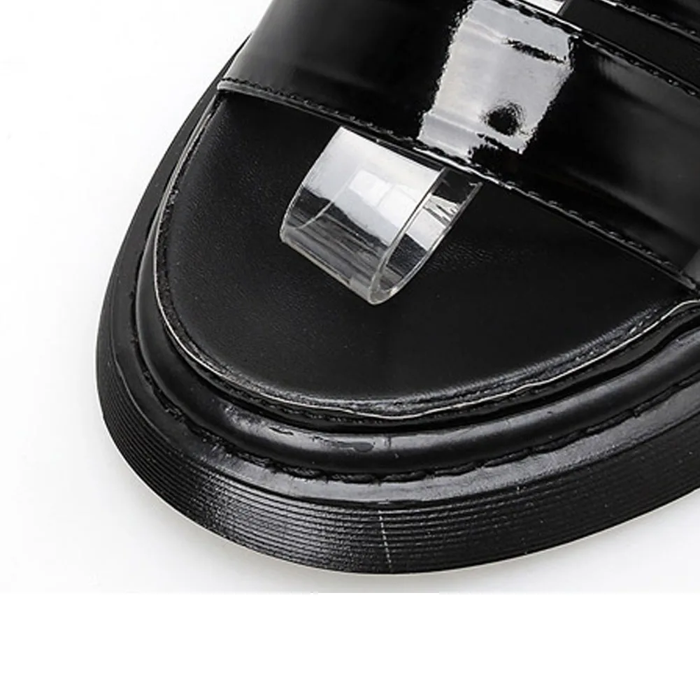 

SaraIris Solid Buckle Open Toe Sandals Women Flat Gladiator Casual Leisure Punk Shoes Woman Shoes