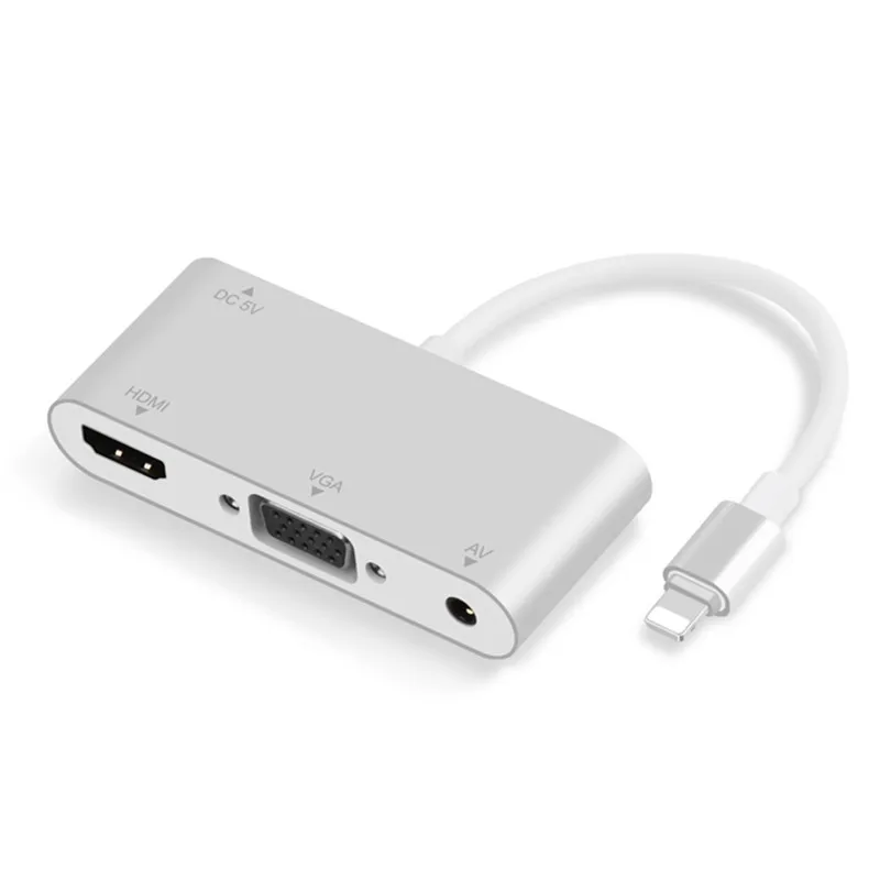 Sliver Новинка для iPad для Apple, цифровой AV HDMI 4K USB кабель 1080P HD адаптеры для Iphone X 8/7/6/Ipad Air - Цвет: Sliver