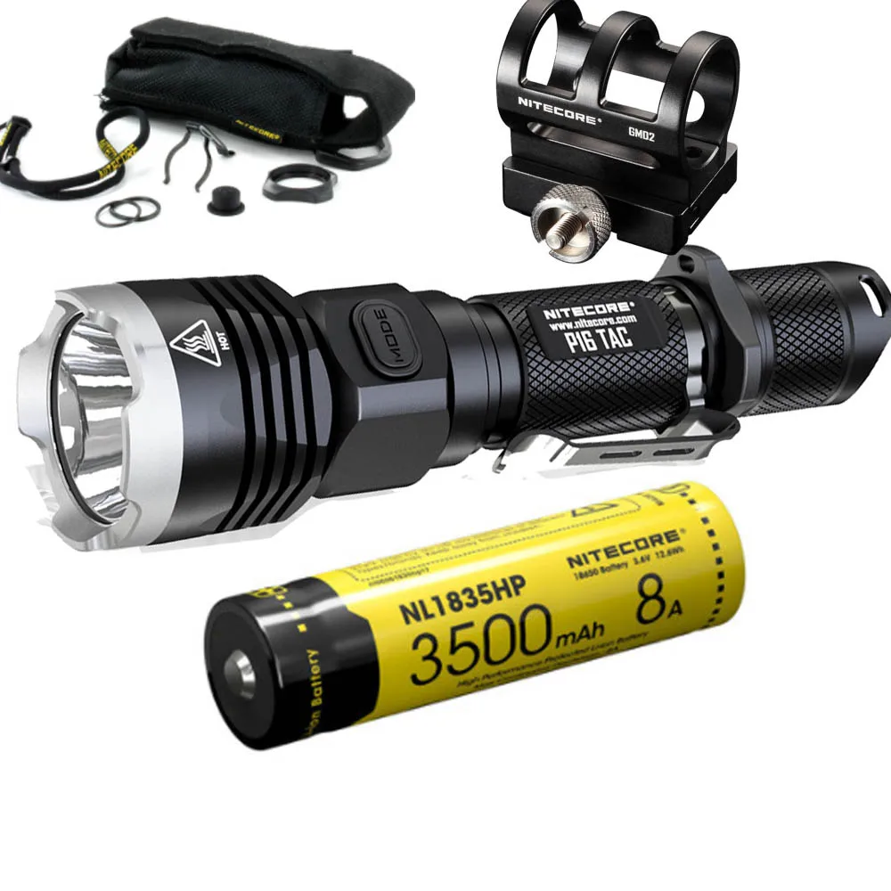 Тактический фонарь NITECORE P16Tac CREE поисковый с дальностью луча 1000 люмен 300 м U3 max