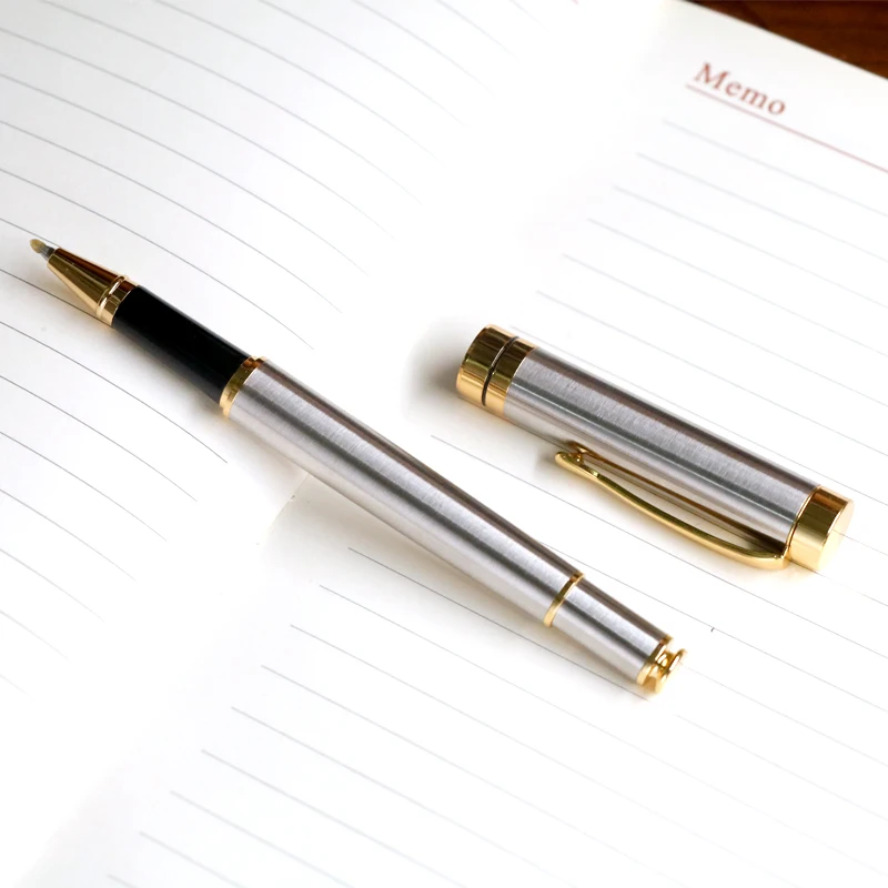 1 шт. черный роллербол Золотой зажим для ручки металлические тонкие точки 0 5 мм