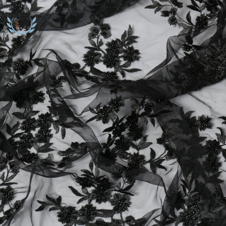 5 ярдов Новая трехмерная ткань с вышивкой ажурное волокно Ткань пятно вышивка