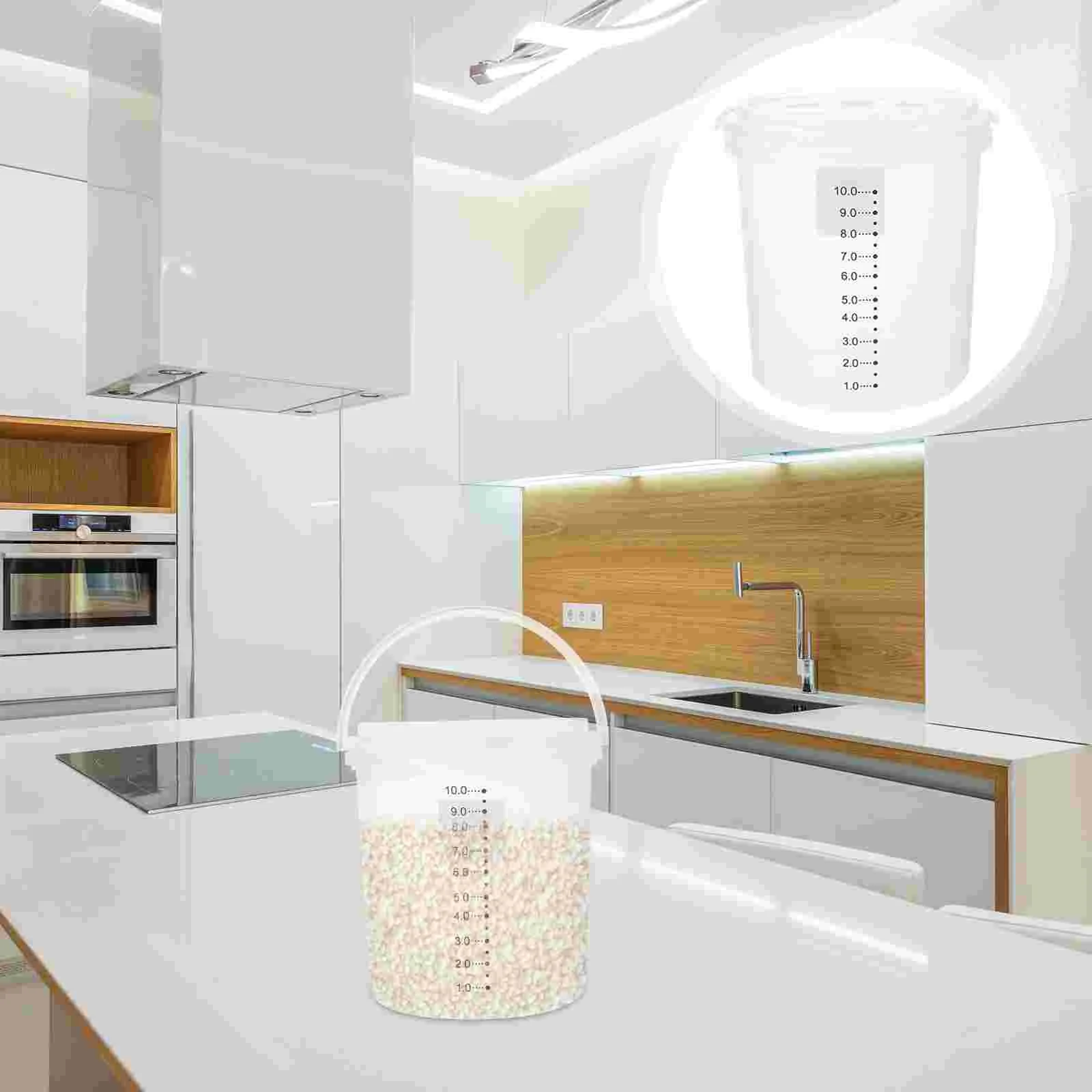 

1 шт. практичное ведро для риса, влагостойкий контейнер для хранения хлопьев, пищевой контейнер (белый)