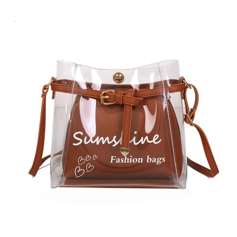 

Small bag female 2020 summer new transparent jelly picture-printing bag single shoulder all-match messenger bag