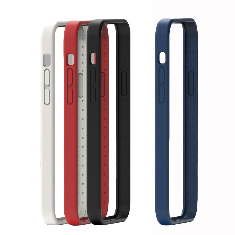 

Luxury Original Silicone Bumper For iphone 14 Pro Max 13 12 Soft Flexible Anti-Knock Frame Case Blue Red Black