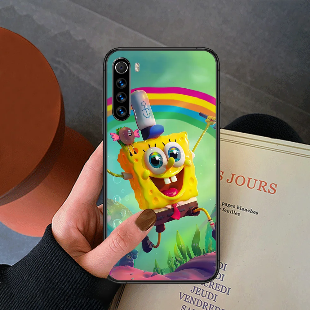 

Cute Cartoon SpongeBobs Phone Case For Xiaomi Redmi Note 7 8 8T 9 9S 4X 7 7A 9A K30 Pro Ultra black Back Luxury Bumper Fashion