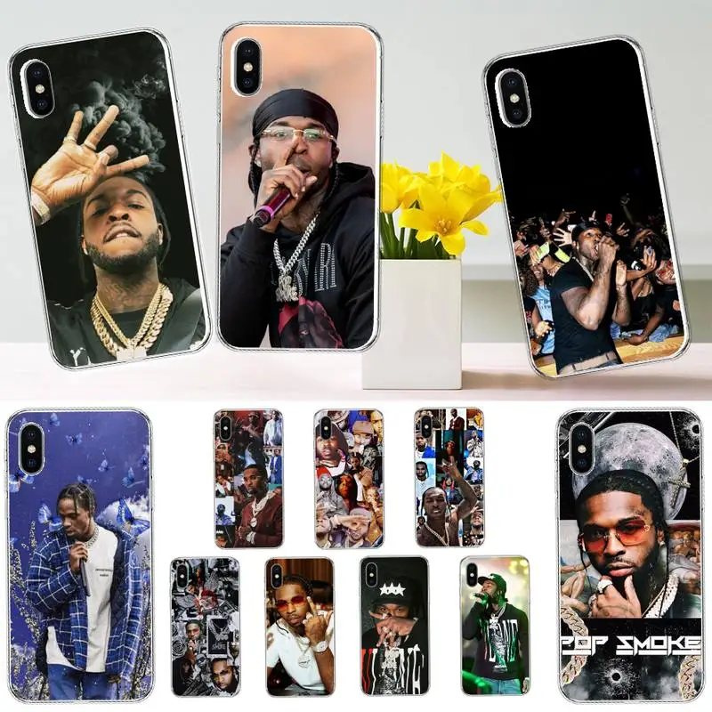 

Pop Smoke Rapper Phone Case Transparent soft For iphone 12 11 13 7 8 6 s plus x xs xr pro max mini
