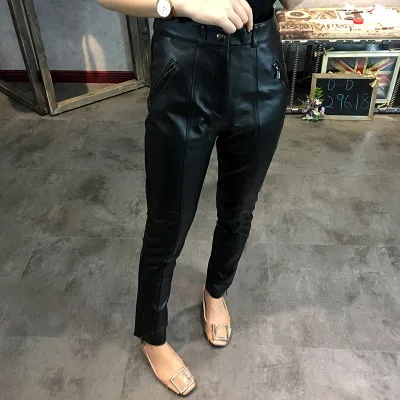 MESHARE New Slim Genuine Sheep Leather Pants