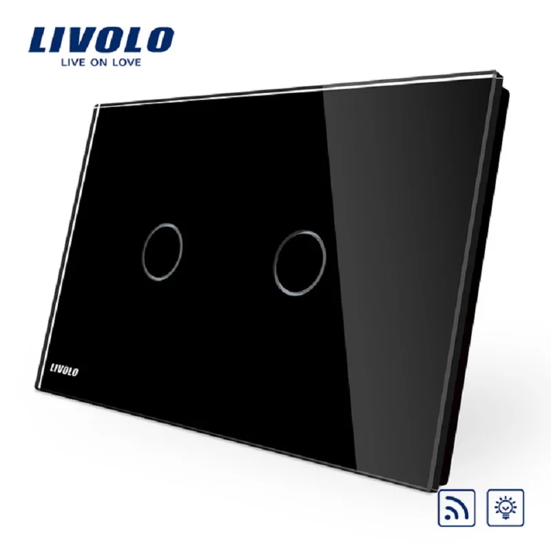 Стандартный светодиодный выключатель Livolo US/AU роскошная панель из хрустального