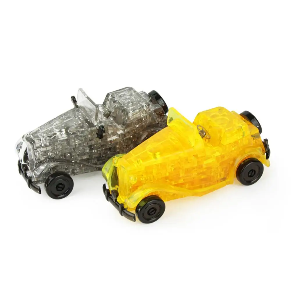 

3D Vintage Car Vehicle Crystal Puzzles DIY Assembly Model Educational Kids Toy