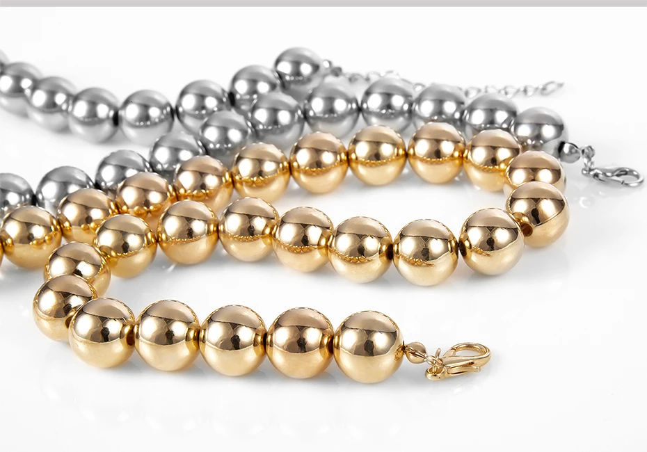 SHIXIN Punk CCB Bead Necklace for Women Gold/Silver Short Choker Necklace Fashion Simple Jewelry Checker Neck Collier Femme