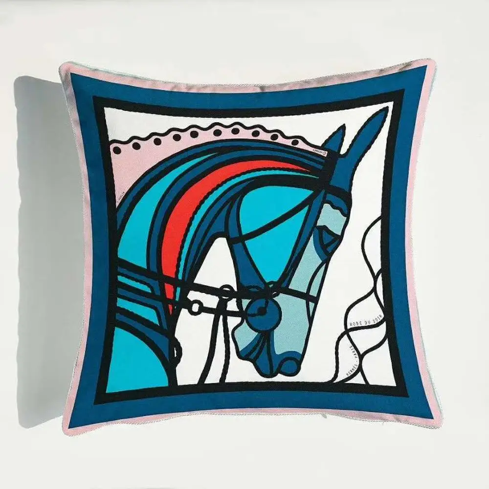 Европейский дизайн Cojines Decorativos Para Sof Зара* женский геометрический конский бренд чехол для подушки с Северными мотивами Королевский роскошный чехол для подушки - Цвет: 16