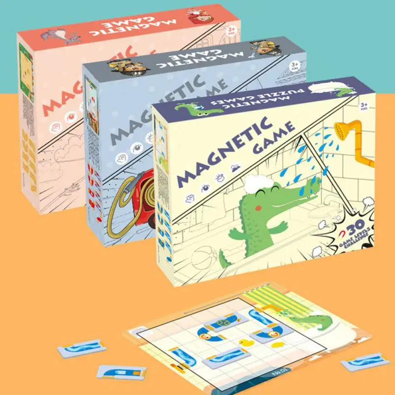 

Magnetic Jigsaw Puzzle Little Crocodile Bathing Fire Fighting Game Children Intelligence Wooden Educational Toys Gifts For Kids