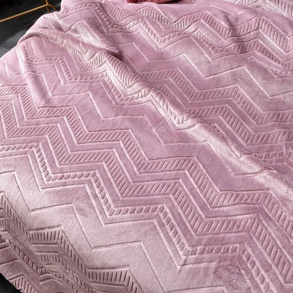 EHOMEBUY Blankets for Bed Double Layer Embossomed Lamb Solid Color Soft Bedspread Portable Keep Warm Car Travel Winter |