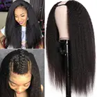 Парики Morichy U-Part малазийские Yaki, прямые натуральные волосы, полные парики, 150% плотность, не Реми, человеческие волосы, безклеевые парики