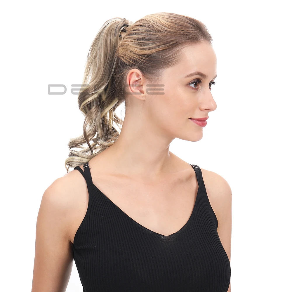 DELICE короткие кудрявые когти конские хвосты Омбре волосы для наращивания синтетические заколки маленький конский хвост шиньоны