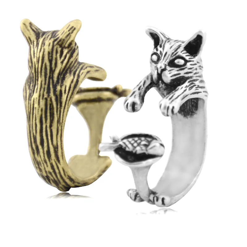 Кольцо мужское/женское металлическое черное с рыбками | Украшения и аксессуары