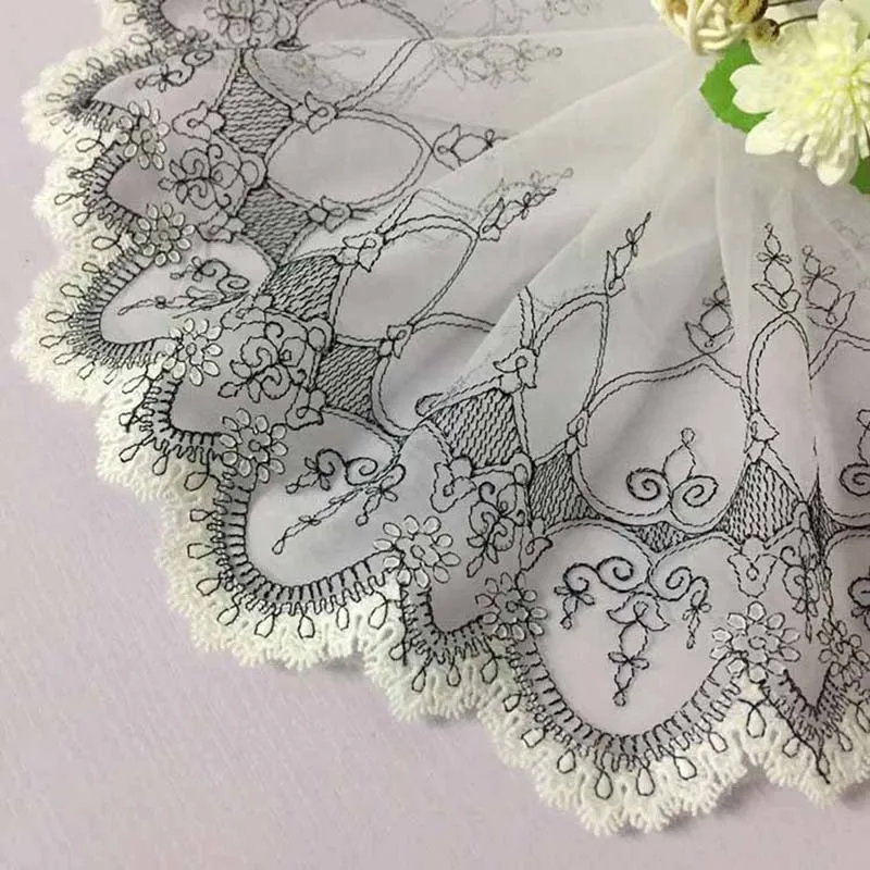20 ярдов кружевная бейка с вышивкой белая черная ткань швейные кисточки сделай