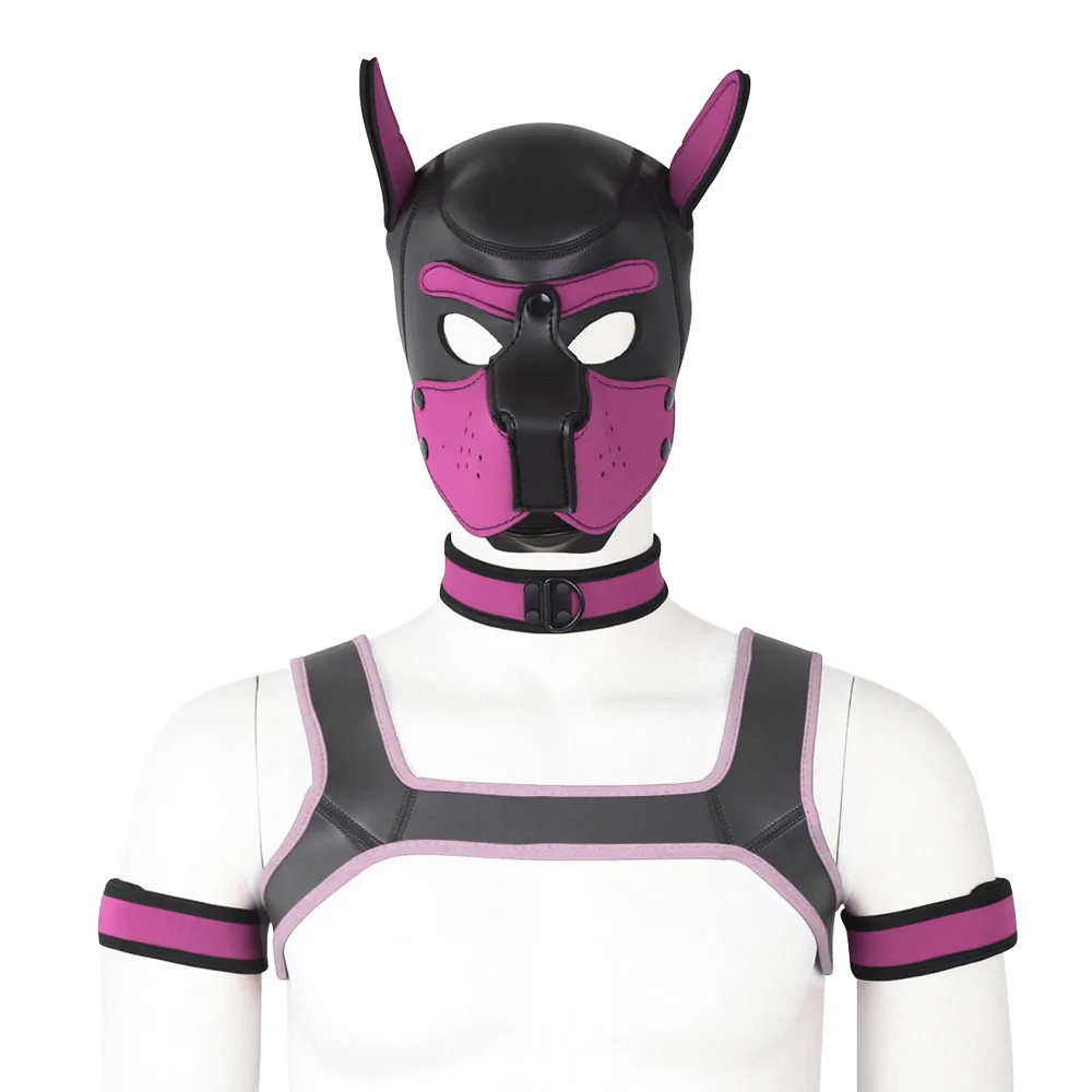 Мужская маска-повязка на шею нагрудный ремень повязка голову БДСМ набор для