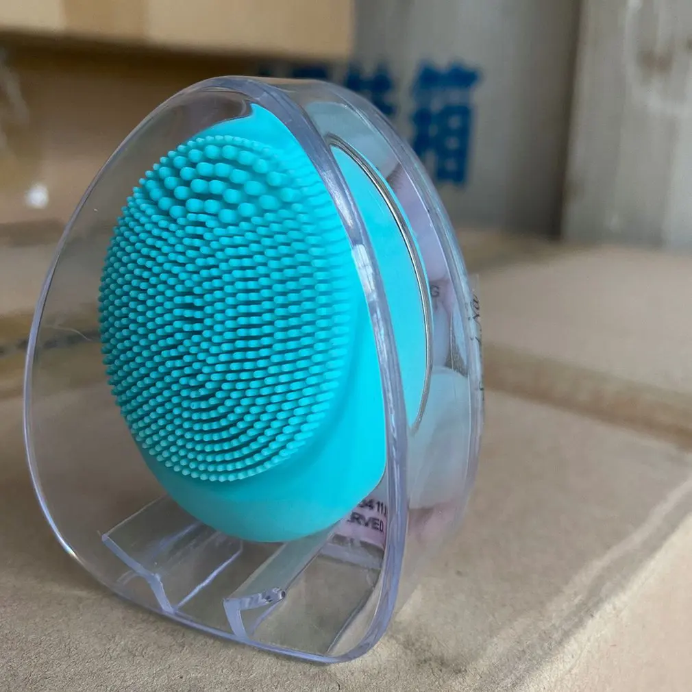 

Mini Electric Silicone Cleansing Instrument Small Magic Egg Shape Massage Vibration Facial Cleansing Brush