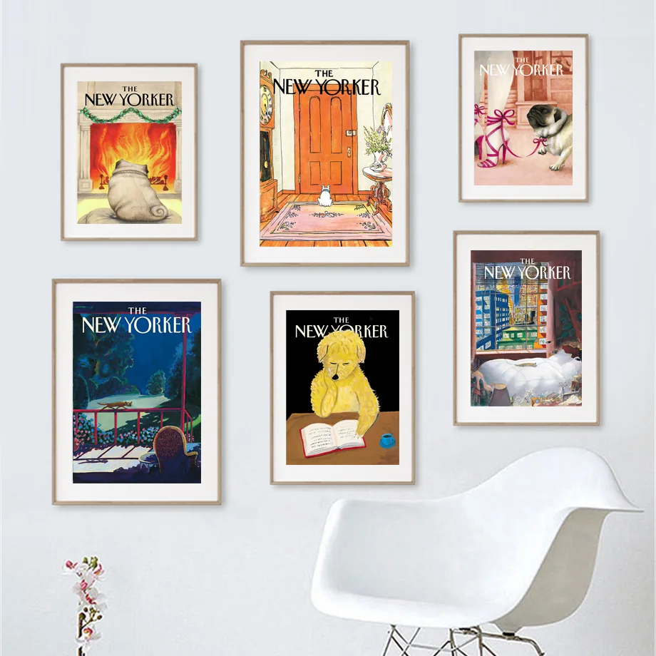 

New Yorker Vogue Abstract Landscape Retro Wall Art Canvas Posters And Prints Living Room Decor Nordic Style DecorationPainting