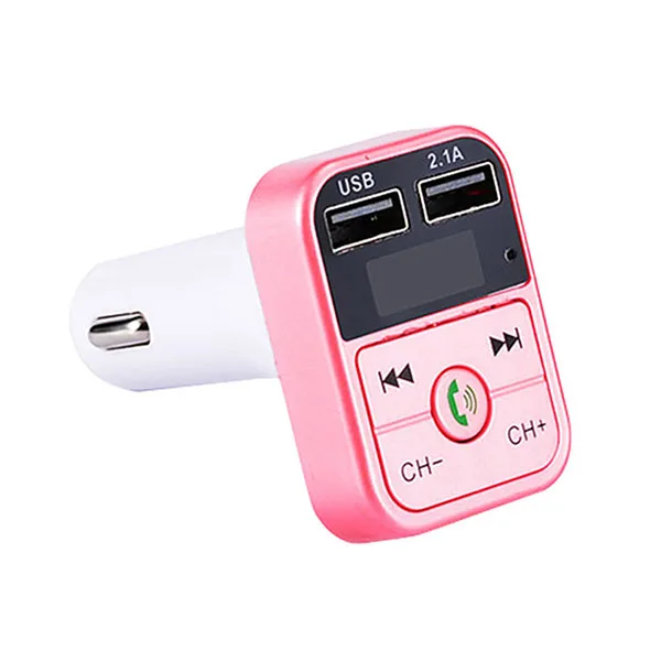 Rovtop автомобильный Bluetooth fm-передатчик беспроводной комплект Hands Free MP3 музыкальный плеер Поддержка TF карты 5 в 2.1A USB зарядное устройство FM модулятор Z2 - Название цвета: Pink