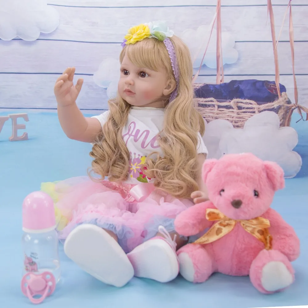 

Reborn Baby Dolls Soft Body Silicone Vinyl Newborn Mini Doll 24inch Princess Babies Toddler Bebe Boneca Toys Child Birthday Gift