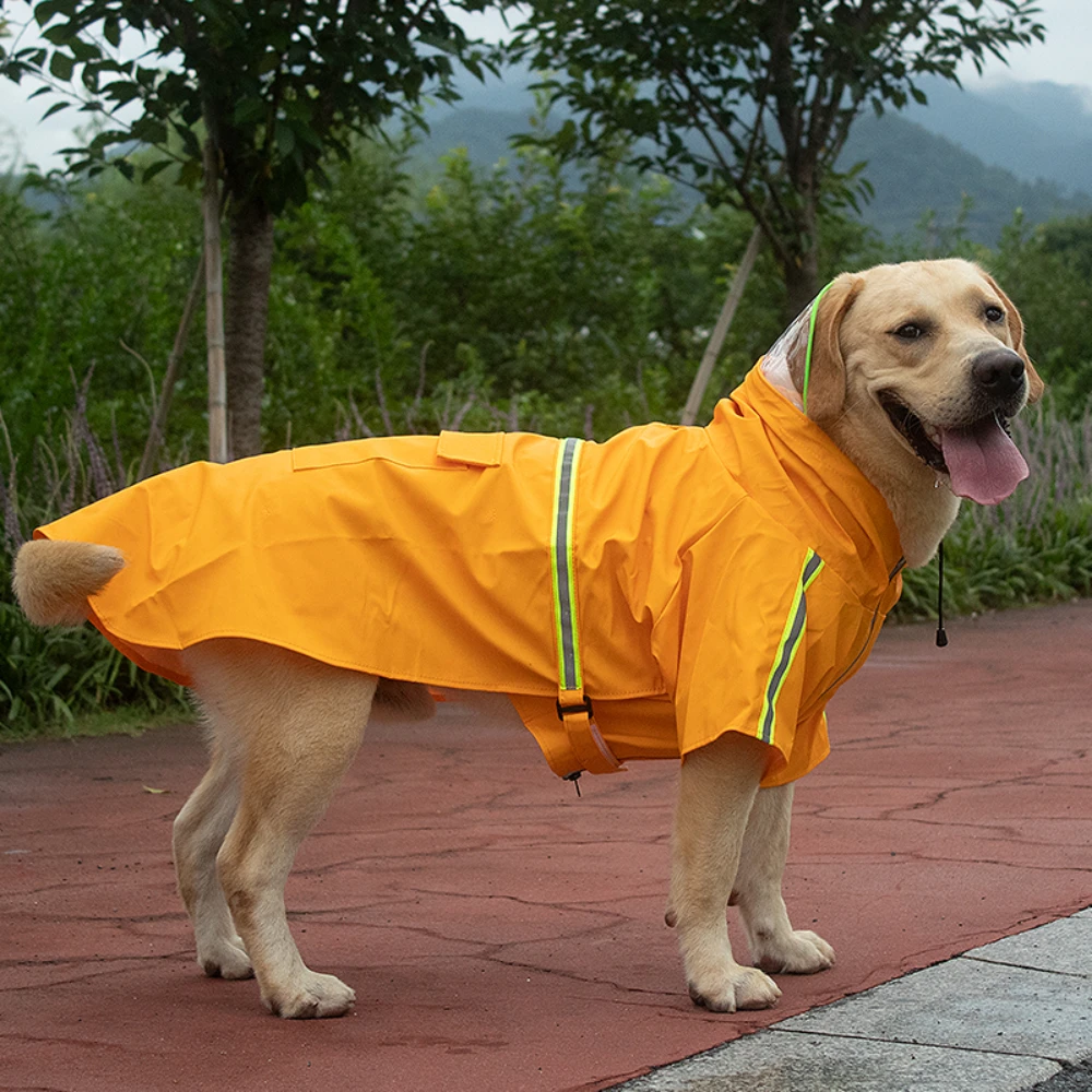 

Дождевик для домашних животных и больших собак, светоотражающая водонепроницаемая куртка, модная воздухопроницаемая одежда для щенков, ...