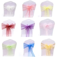 100pcs organza chair sashes chair bows wedding decoration for chair cover party event banquet decors 18cm x 275cm