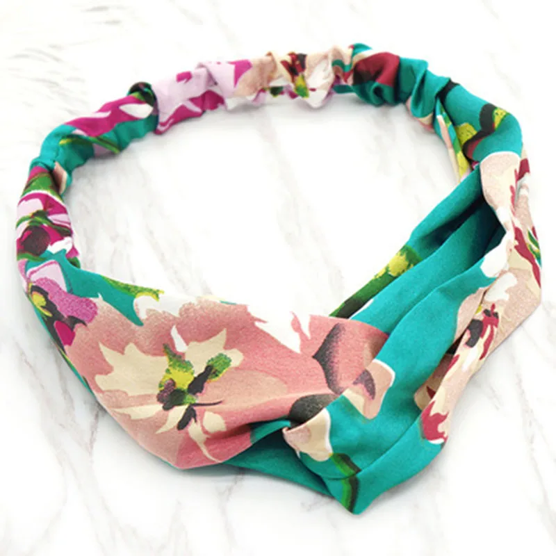 

Fashion Women Girls Bohemian Hair Bands Printed Headbands Vintage Cross Turban Bandage Bandanas HairBands Hair Accessories