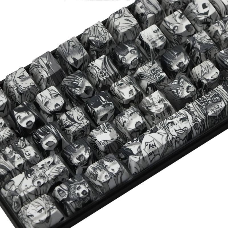PBT 71 клавиша Ahegao Keycap Сублимация OEM аниме для GK61 GK64 Прямая поставка|Клавиатуры| |