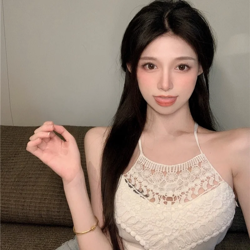 

Black Sexy Vest Top Women's Autumn Winter 2021 Outdoor Short Halter Bottoming Shirt Sling Rac
