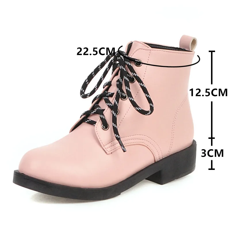 

2019 Winter Boots Women Snake print Martin boots Shoes Woman Round Toe Lace-up Leather Shoes Botas Mujer Solid Female Ankle Boot