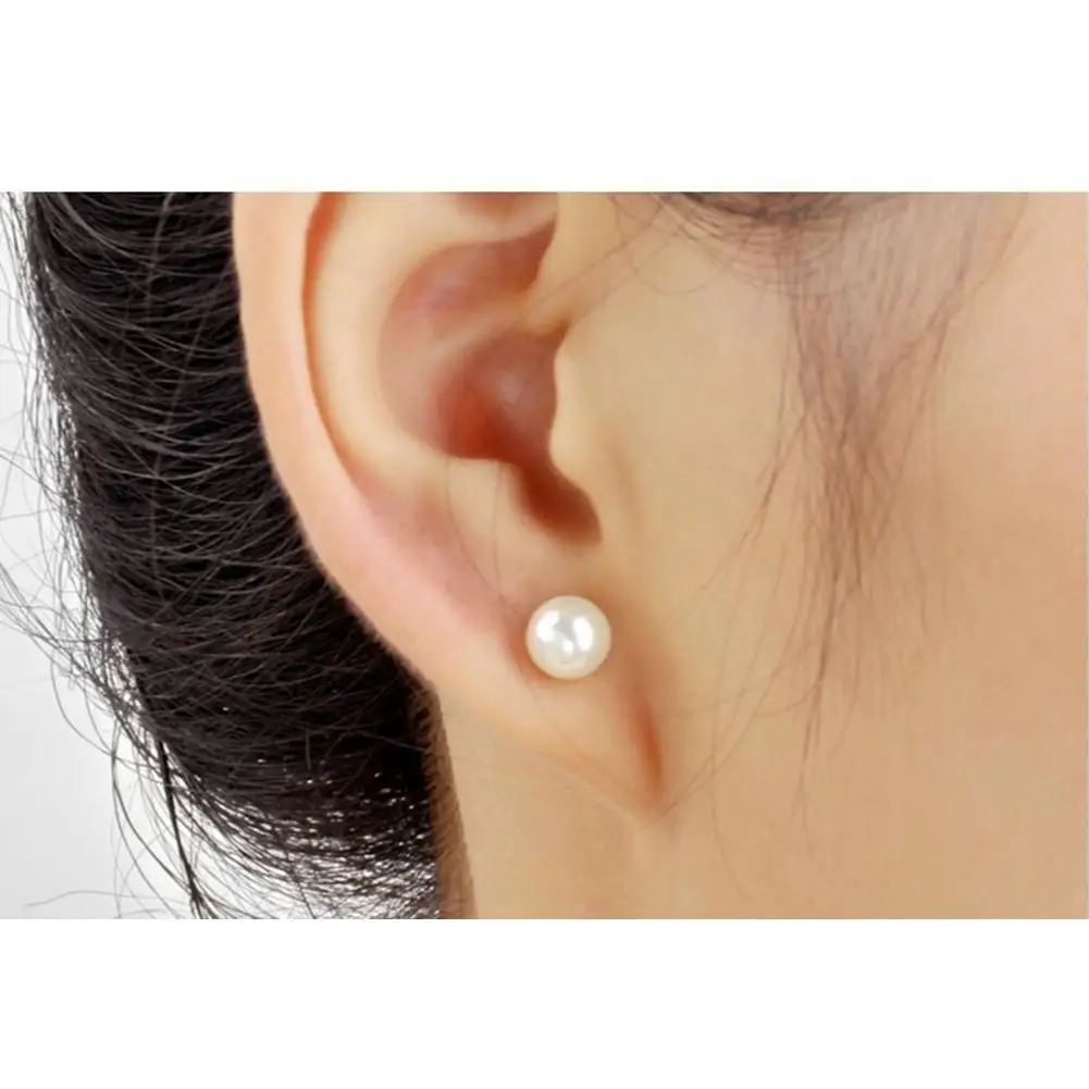 Модные женские круглые Искусственные жемчуг простой мини ухо шпильки серьги