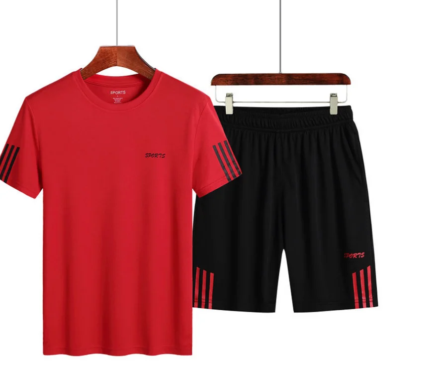 

2020yftz men's sportswear summer casual sportswear short sleeve men's suit three bar speed dry basketball suit