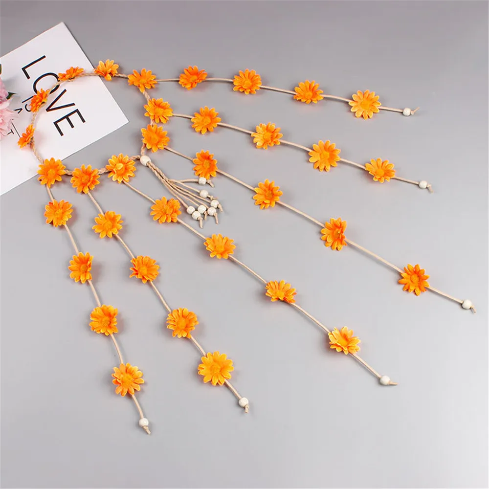 

7 Color Flower Headband Hair Accessories Festival Women Adjustable Headdress Boho Sunflower Hair Band