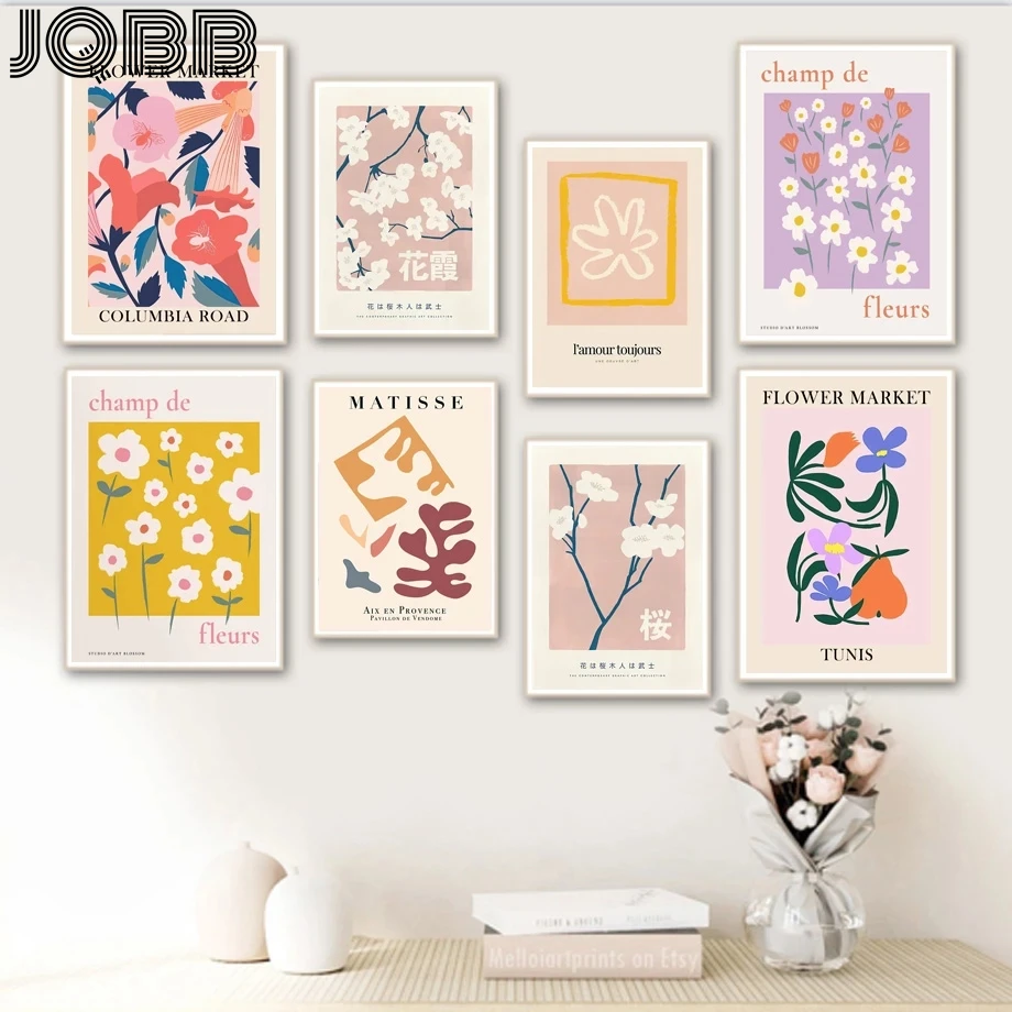 

Abstract Colorful Flower Matisse Japan Wall Art Canvas Painting Nordic Posters And Prints Wall Pictures For Living Room Decor