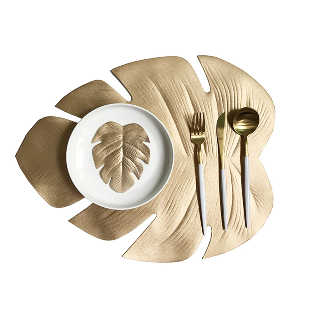 Коврик для кухонного стола имитация пальмы золотой лист ПВХ коврик декоративные