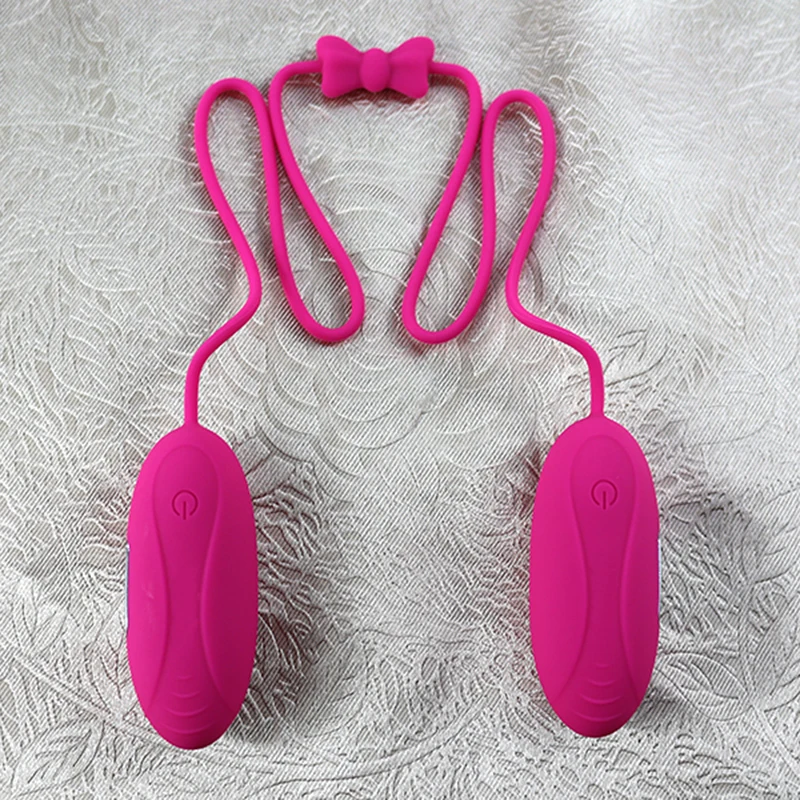 Водонепроницаемый зарядка через usb двойной вибрационные яйца 7 Частота Вибратор