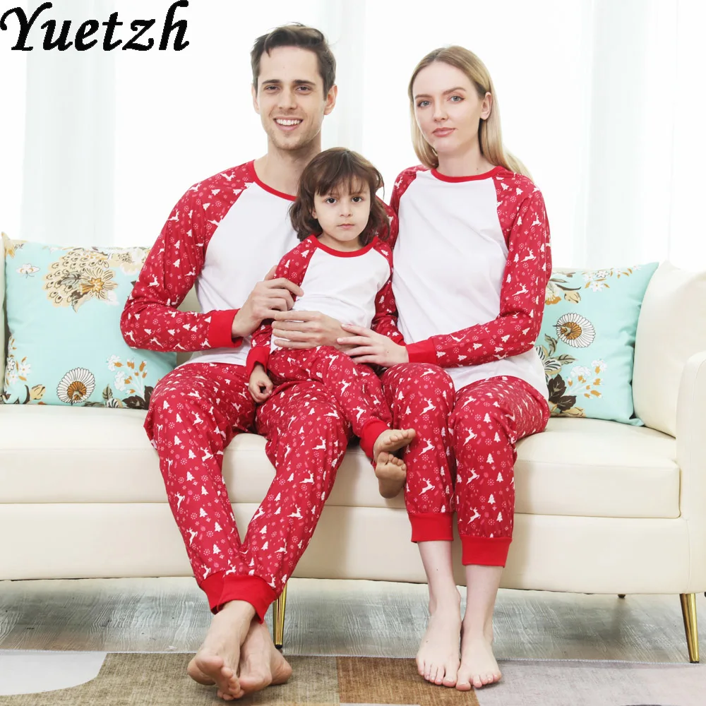 

2021 New Family Matching Outfits Clothes Christmas Home Sleeping Suits Sleepwear For Women Girls Kid Parents-Child Baby Men