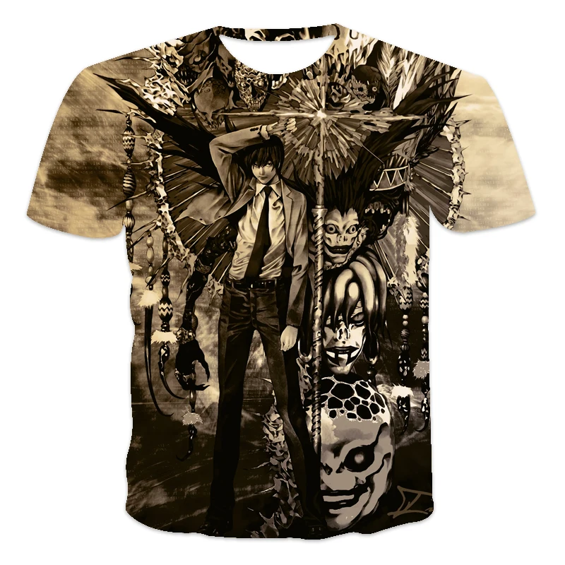 

Classic Anime Series Death Note Retro Street Trend Men's T-Shirt Summer Casual Fashion Short Sleeve Top Size XXS-6XL